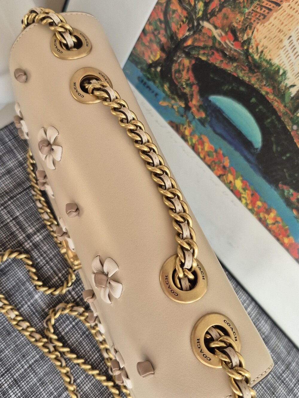 NWT★Coach Madison shoulder bag with tea rose knot - Picture 8 of 16